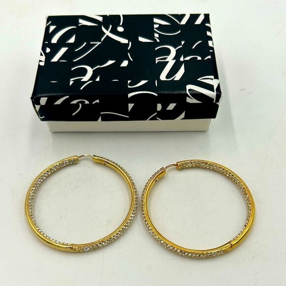 Women’s Adriana Orsini gold tone/crystal earrings - Picture 1 of 6